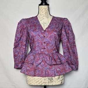 THE Corner NWT Paisley Button-Up Top - Size Small